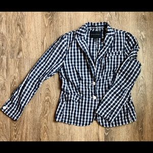 🌸 Banana republic navy and white checkered blazer